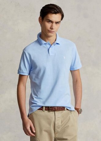 Mavi Erkek Ralph Lauren Özel Slim Fit File Polo Tişörtler