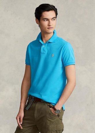 Mavi Erkek Ralph Lauren Özel Slim Fit File Polo Tişörtler