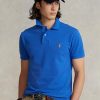 Mavi Erkek Ralph Lauren Özel Slim Fit File Polo Tişörtler Mavi Erkek Ralph Lauren Özel Slim Fit File Polo Tişörtler