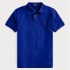 Mavi Erkek Ralph Lauren Özel Slim Fit File Polo Tişörtler Mavi Erkek Ralph Lauren Özel Slim Fit File Polo Tişörtler