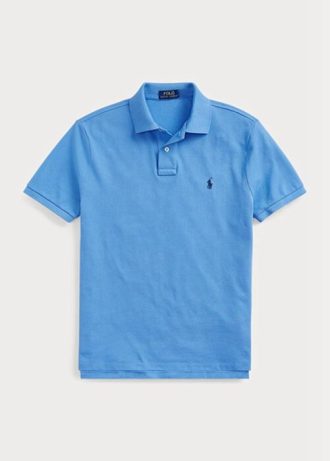 Mavi Erkek Ralph Lauren Özel Slim Fit File Polo Tişörtler