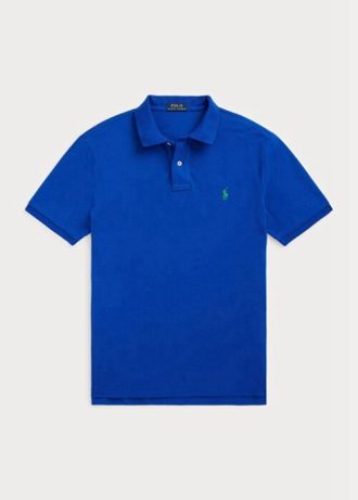 Mavi Erkek Ralph Lauren Özel Slim Fit File Polo Tişörtler