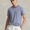 Mavi Erkek Ralph Lauren Özel Slim Fit Çizgili Jersey Tişörtleri Mavi Erkek Ralph Lauren Özel Slim Fit Çizgili Jersey Tişörtleri