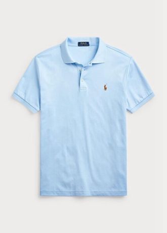 Mavi Erkek Ralph Lauren Özel Slim Fit Yumuşak Pamuklu Polo Tişörtler