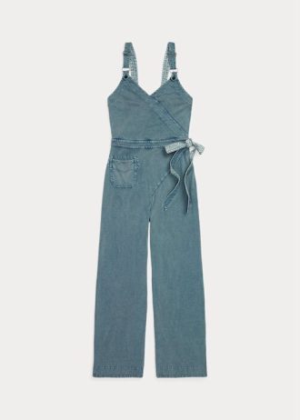 Mavi Kadın Ralph Lauren Boyalı Jarse Tulum Elbise