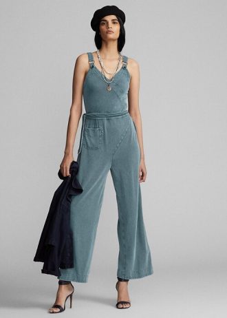 Mavi Kadın Ralph Lauren Boyalı Jarse Tulum Elbise