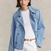 Mavi Kadın Ralph Lauren Büyük Boy Boxy Fit Kot Montlar Mavi Kadın Ralph Lauren Büyük Boy Boxy Fit Kot Montlar