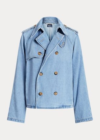 Mavi Kadın Ralph Lauren Büyük Boy Boxy Fit Kot Montlar