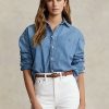Mavi Kadın Ralph Lauren Büyük Boy Kot Gömlekler Mavi Kadın Ralph Lauren Büyük Boy Kot Gömlekler