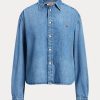 Mavi Kadın Ralph Lauren Büyük Boy Kot Gömlekler Mavi Kadın Ralph Lauren Büyük Boy Kot Gömlekler
