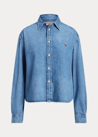 Mavi Kadın Ralph Lauren Büyük Boy Kot Gömlekler
