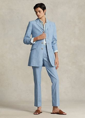 Mavi Kadın Ralph Lauren Chambray Kick-Flare Kısa Pantolon