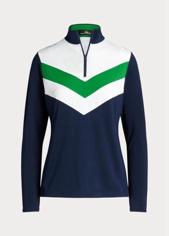 Mavi Kadın Ralph Lauren Chevron-şeritli Çeyrek Fermuarlı Kazak Sweatshirt Mavi Kadın Ralph Lauren Chevron-şeritli Çeyrek Fermuarlı Kazak Sweatshirt