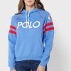 Mavi Kadın Ralph Lauren Grafik Örme Kapüşonlu Üst
