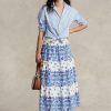 Mavi Kadın Ralph Lauren Çiçek Çizgili Katmanlı Pamuklu Etekler Mavi Kadın Ralph Lauren Çiçek Çizgili Katmanlı Pamuklu Etekler
