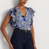 Mavi Kadın Ralph Lauren Çiçekli Buruşuk Georgette Gömlekler Mavi Kadın Ralph Lauren Çiçekli Buruşuk Georgette Gömlekler