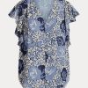 Mavi Kadın Ralph Lauren Çiçekli Buruşuk Georgette Gömlekler Mavi Kadın Ralph Lauren Çiçekli Buruşuk Georgette Gömlekler