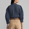 Mavi Kadın Ralph Lauren Çiçekli Buruşuk Pamuklu Vual Bluz Gömlekler Mavi Kadın Ralph Lauren Çiçekli Buruşuk Pamuklu Vual Bluz Gömlekler