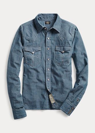 Mavi Kadın Ralph Lauren Indigo Chambray Western Gömlekler