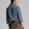 Mavi Kadın Ralph Lauren Indigo Chambray Western Gömlekler