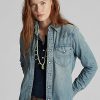 Mavi Kadın Ralph Lauren Indigo Denim Western Gömlekler Mavi Kadın Ralph Lauren Indigo Denim Western Gömlekler