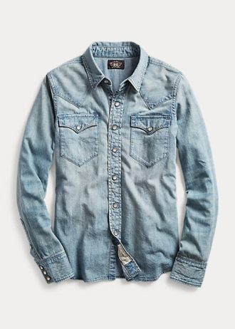 Mavi Kadın Ralph Lauren Indigo Denim Western Gömlekler