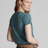Mavi Kadın Ralph Lauren Indigo Pamuklu Cepli Tişörtler Mavi Kadın Ralph Lauren Indigo Pamuklu Cepli Tişörtler