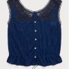 Mavi Kadın Ralph Lauren Indigo Tığ İşi Kenarlı Atlet Üstler Mavi Kadın Ralph Lauren Indigo Tığ İşi Kenarlı Atlet Üstler
