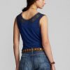 Mavi Kadın Ralph Lauren Indigo Tığ İşi Kenarlı Atlet Üstler Mavi Kadın Ralph Lauren Indigo Tığ İşi Kenarlı Atlet Üstler