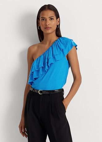 Mavi Kadın Ralph Lauren Jersey Tek Omuzlu Üstler