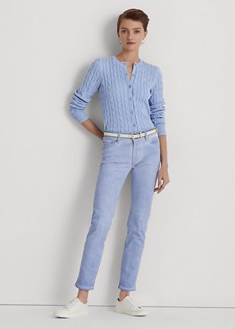 Mavi Kadın Ralph Lauren Kaplamalı Orta Bel Düz Bilek Pantolonu