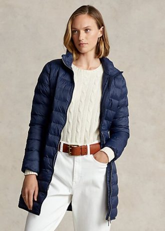 Mavi Kadın Ralph Lauren Katlanabilir Kapitone Tafta Montlar