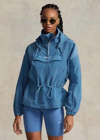 Mavi Kadın Ralph Lauren Katlanabilir Yarı Saydam Yırtılmaz Rüzgarlık