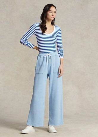 Mavi Kadın Ralph Lauren Kesik Paça Polar Eşofman Altı