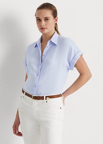 Mavi Kadın Ralph Lauren Keten Dolman Kollu Gömlek