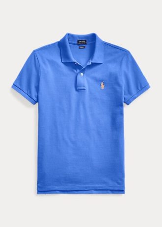 Mavi Kadın Ralph Lauren Klasik Kesim File Polo Tişörtler