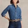 Mavi Kadın Ralph Lauren Kot Gömlekler Mavi Kadın Ralph Lauren Kot Gömlekler