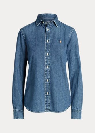 Mavi Kadın Ralph Lauren Kot Gömlekler