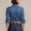 Mavi Kadın Ralph Lauren Kot Gömlekler Mavi Kadın Ralph Lauren Kot Gömlekler