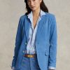 Mavi Kadın Ralph Lauren Kuzu Derisi Süet Blazer Mavi Kadın Ralph Lauren Kuzu Derisi Süet Blazer