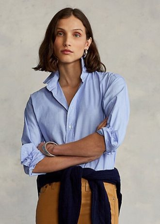 Mavi Kadın Ralph Lauren Pamuklu Kısa-Uzun Gömlekler