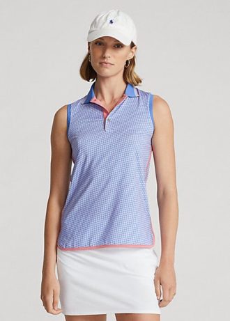 Mavi Kadın Ralph Lauren Performans Kolsuz Polo Tişörtleri