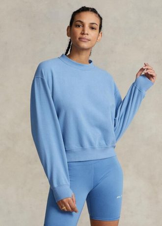 Mavi Kadın Ralph Lauren Polar Yuvarlak Yaka Sweatshirt