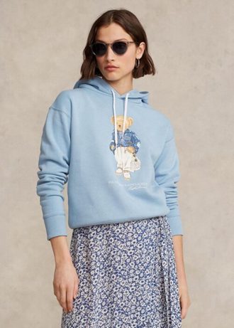 Mavi Kadın Ralph Lauren Polo Ayı Polar Kapüşonlu Üst