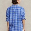 Mavi Kadın Ralph Lauren Rahat Kesim Ekose Keten Gömlekler Mavi Kadın Ralph Lauren Rahat Kesim Ekose Keten Gömlekler