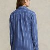 Mavi Kadın Ralph Lauren Rahat Kesim Çizgili Keten Gömlekler Mavi Kadın Ralph Lauren Rahat Kesim Çizgili Keten Gömlekler