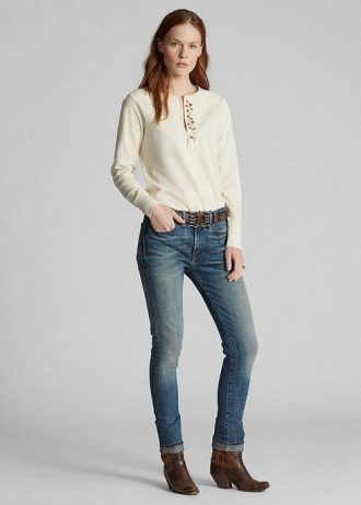 Mavi Kadın Ralph Lauren Skinny Stretch Kot Pantolon