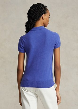 Mavi Kadın Ralph Lauren Slim Fit Kaşmir Polo Gömlekleri