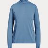 Mavi Kadın Ralph Lauren Streç Jersey Çeyrek Fermuarlı Sweatshirt