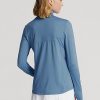 Mavi Kadın Ralph Lauren Streç Jersey Çeyrek Fermuarlı Sweatshirt